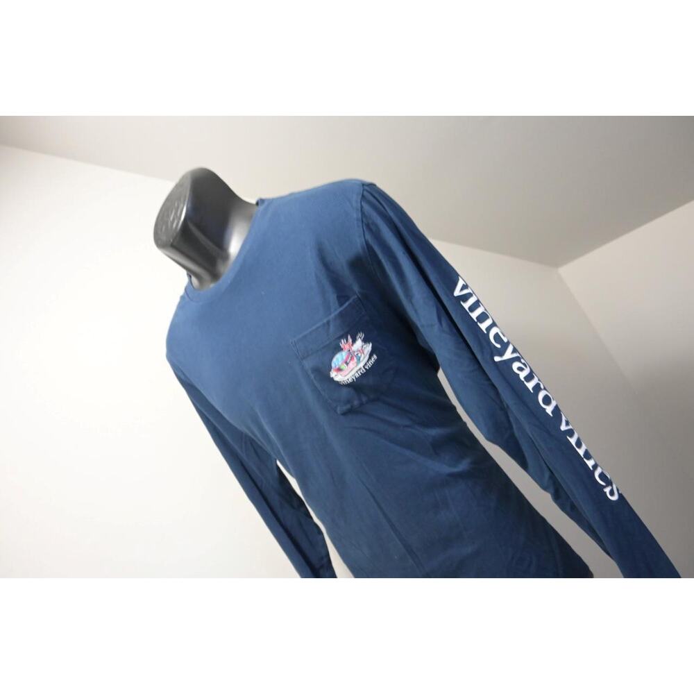 Vineyard Vines Whale‎ Tee Shirt Dark Blue Graphic Long Sleeve Mens Size Medium